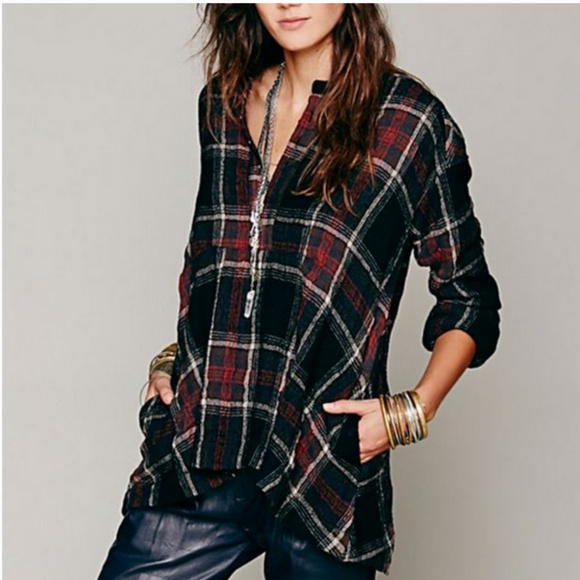 Free People Tops - Free People wool plaid JOHNNY ON THE SPOT tunic